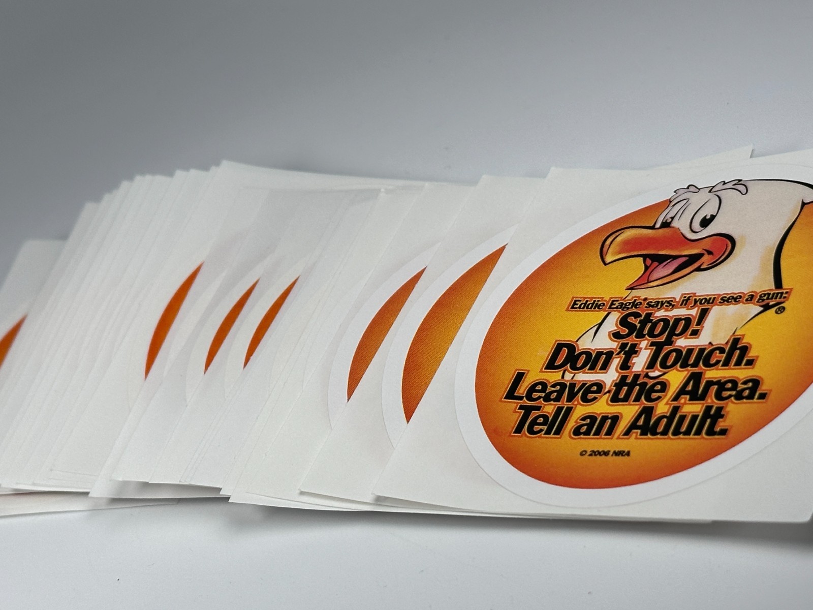NRA Eddie Eagle Gun Safety Stickers Lot Of 25 2006 3″ Round Instructor Teacher