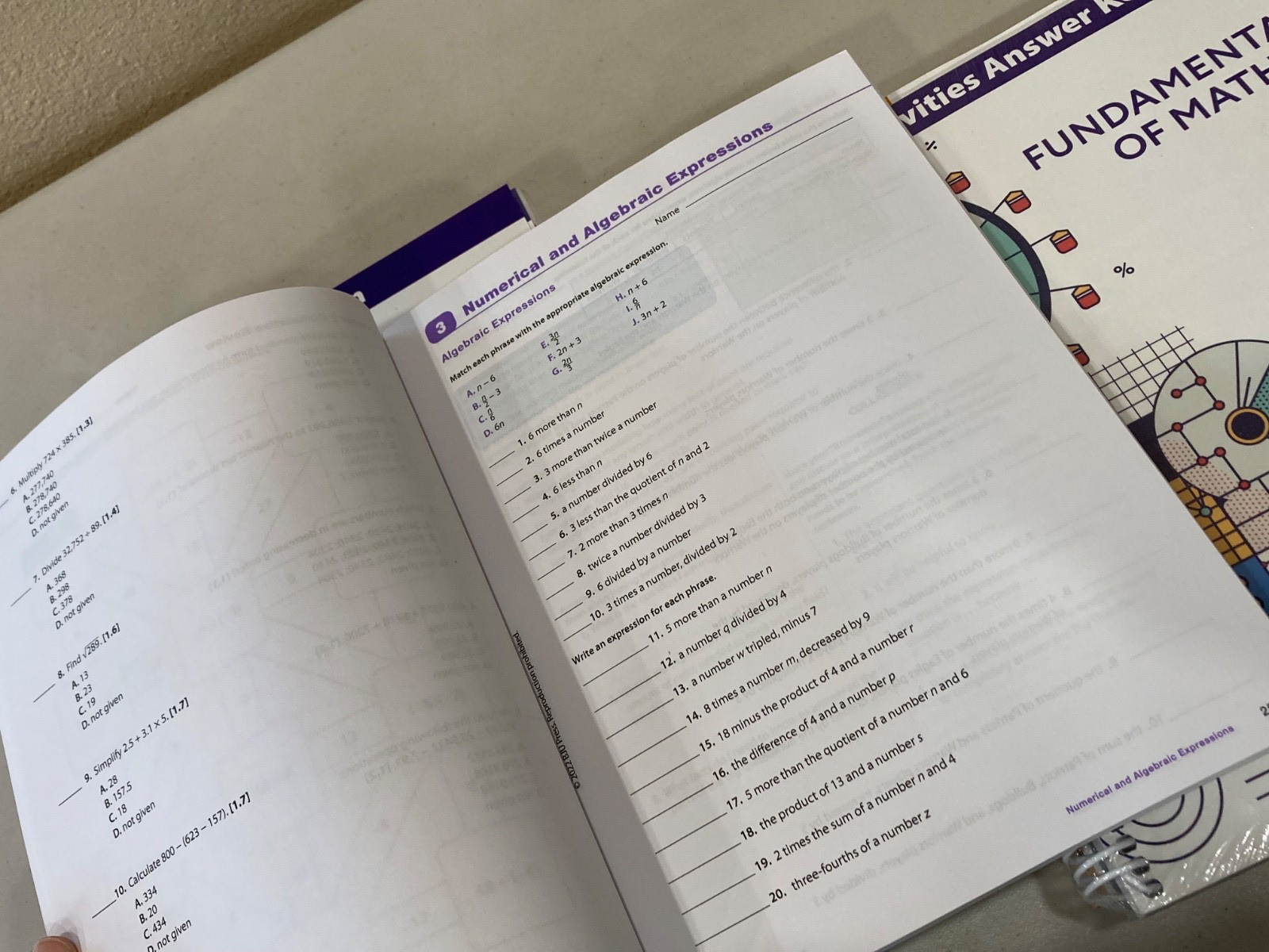 BJU Press Fundamentals of Math 3rd Edition Teacher/Student Set *Great Condition*