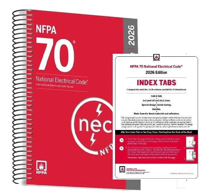 NFPA 70, National Electrical Code (NEC) 2026 spiral + index tab